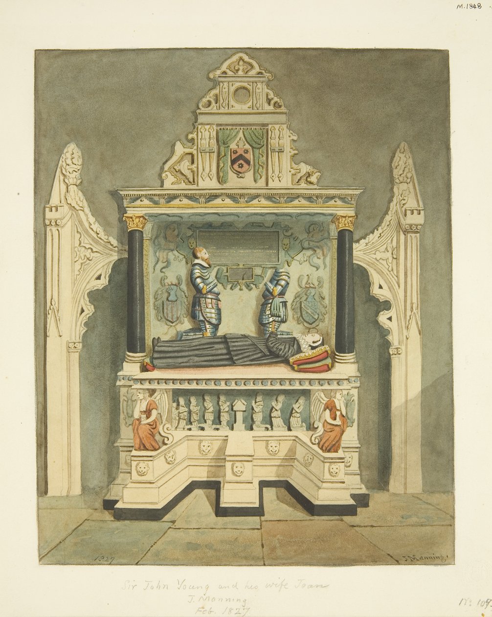 Denkmal für Sir John Young und seine Frau Joan (geb. Wadham) in der Kathedrale von Bristol von Joseph Manning