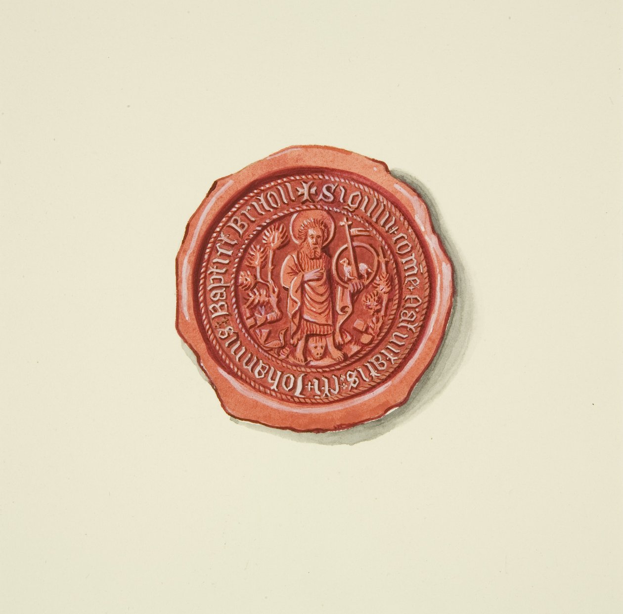 Siegel, das Johannes den Täufer darstellt (vielleicht Merchant Taylors), ca. 1825 von Joseph Manning