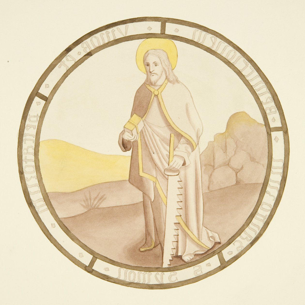 Buntglasfenster in der Privatkapelle des Bischofspalastes: St. Simon von Joseph Manning
