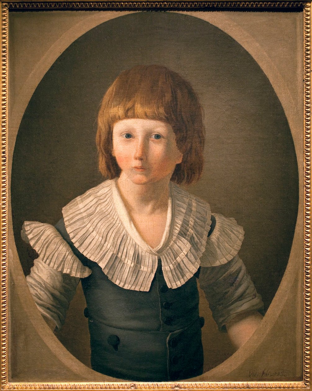 Porträt von Louis XVII. (1785-1795), Louis Charles de Normandie wurde nach dem Tod seines Bruders 1789 Dauphin, wurde mit seiner Familie im Tempel eingesperrt, verbrachte dort drei Jahre und starb dort. Dieses Porträt wurde angeblich im Tempel gemalt von Joseph Marie the Younger Vien