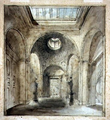 Das Vorzimmer der Skulpturengalerie von Sir Francis Chantrey in 30 Belgrave Place, entworfen von Sir John Soane (1753-1837) von Joseph Michael Gandy