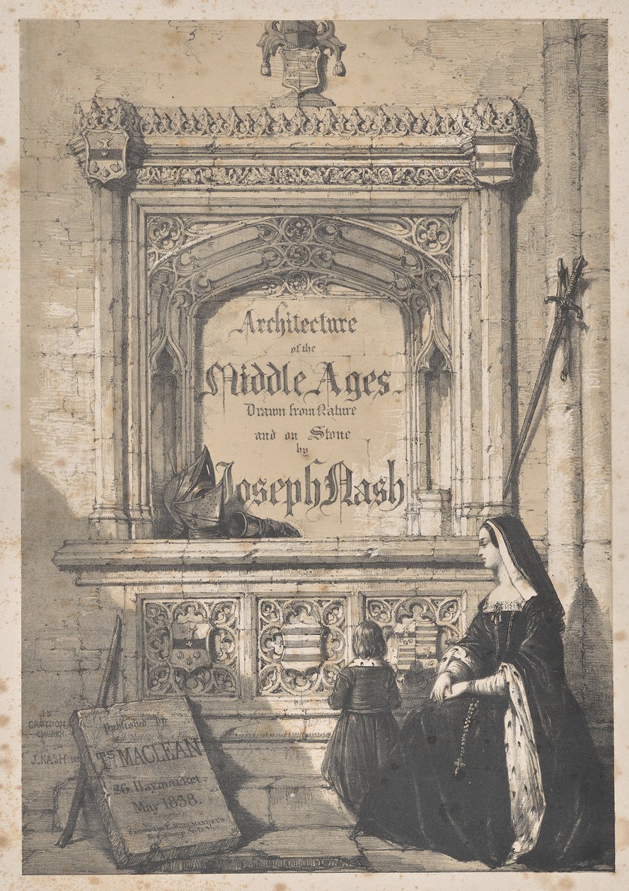 Architektur des Mittelalters: Titelseite - In der Kirche von Croyden von Joseph Nash
