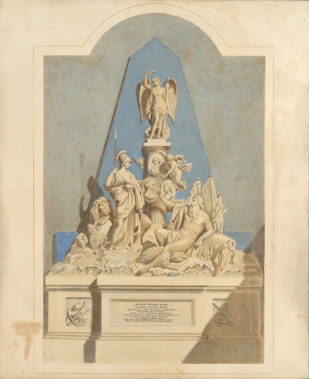Entwurf für das Drei-Kapitäne-Denkmal von Joseph Nollekens