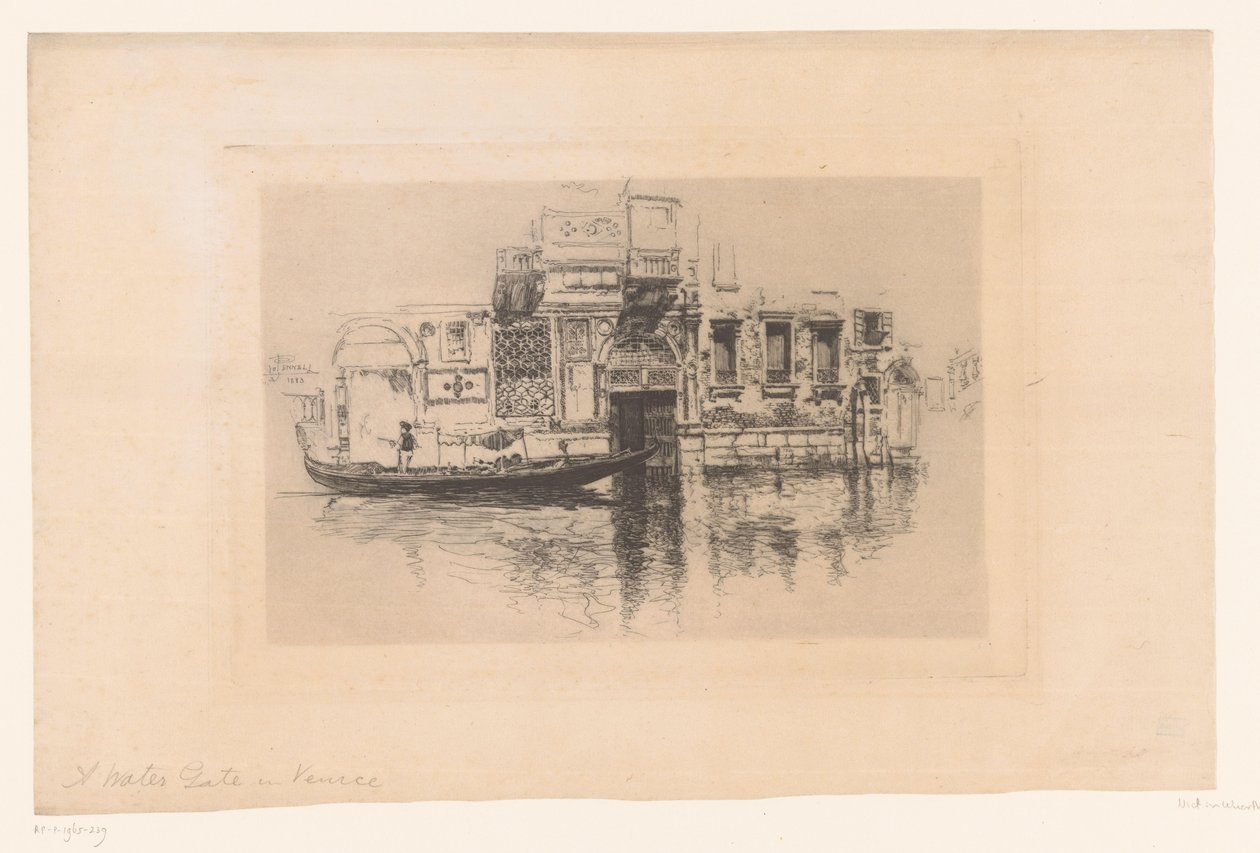 Gondel auf einem Kanal von Joseph Pennell (signed by artist)