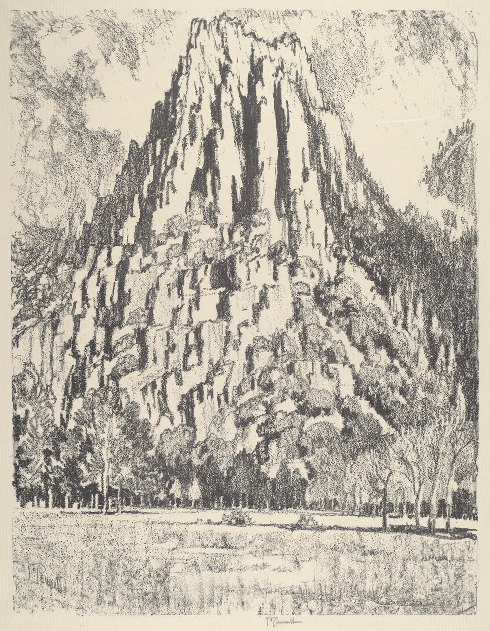 Strebepfeiler, Yosemite von Joseph Pennell