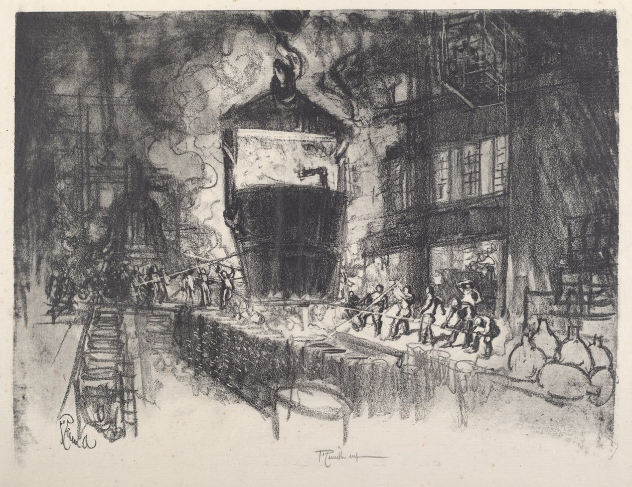 Granatenwerfen, 1917 von Joseph Pennell