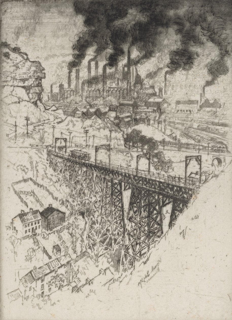 Edgar Thomson Werke, Bessemer, 1909 von Joseph Pennell