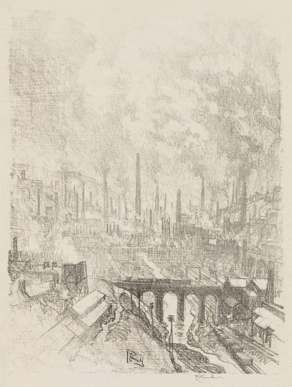 Englische Kriegsarbeit: Munitionsstadt, Nr. 1 von Joseph Pennell