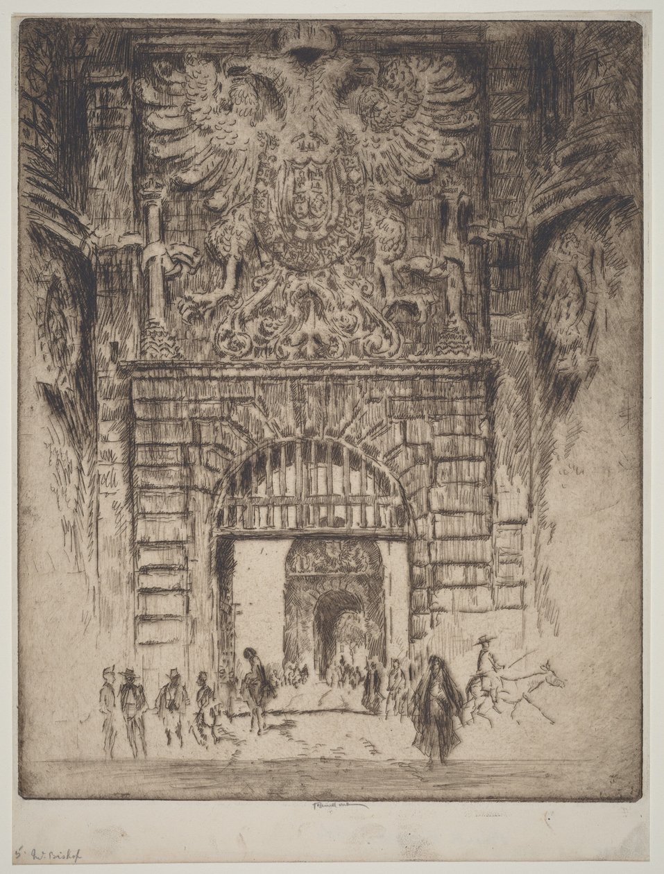 Puerta de Bisagra, Madrider Tor, Toledo von Joseph Pennell