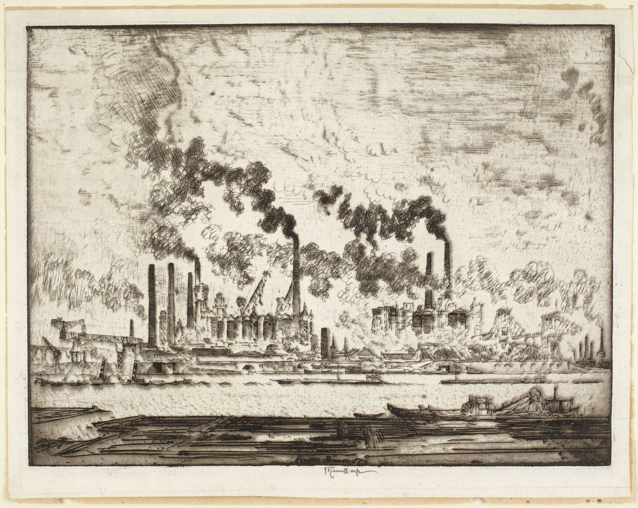 Rheinburgen, Duisburg von Joseph Pennell