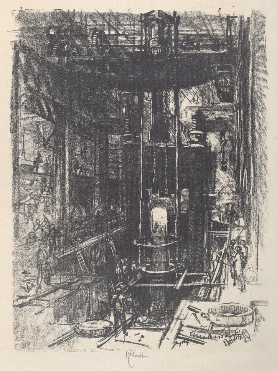 Formen eines Gewehrs aus einem Barren von Joseph Pennell