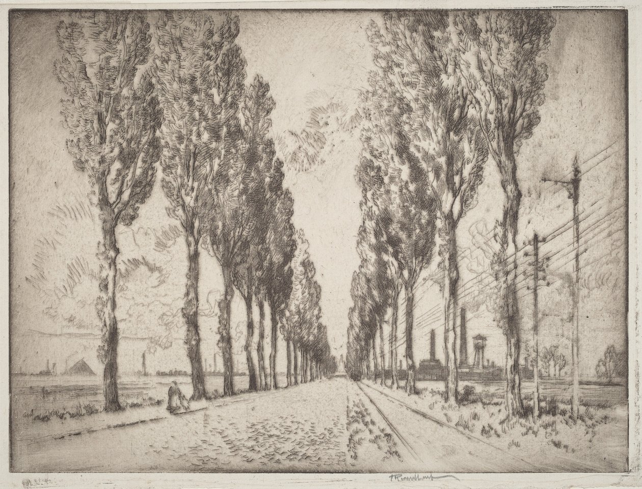 Die Allee, Valenciennes von Joseph Pennell