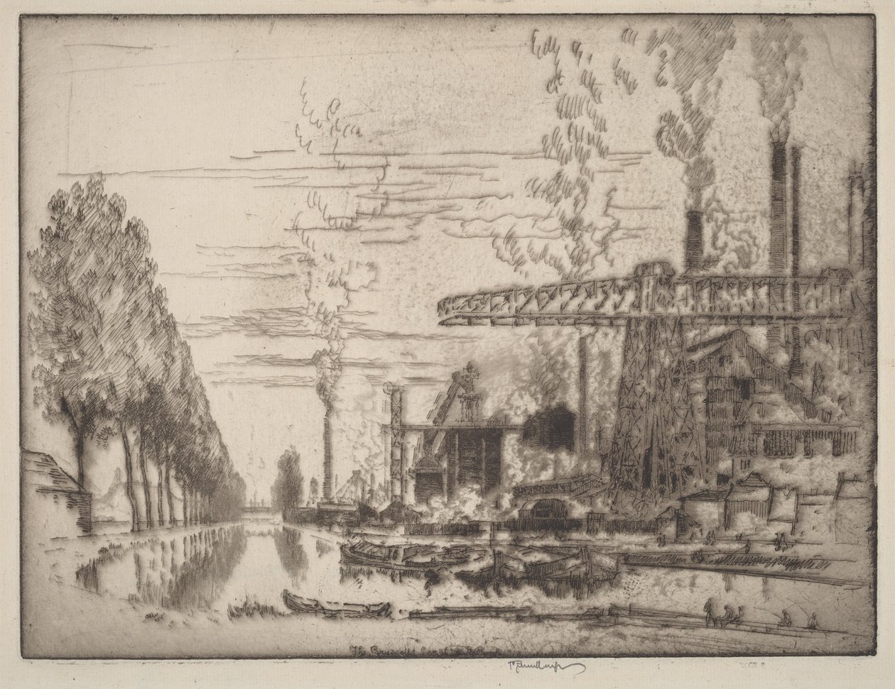 Der Brüsseler Kanal, ein moderner Hobbema von Joseph Pennell