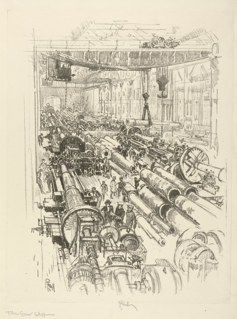 Die englische Kriegserie: W.441. Die Waffenschmiede, 1916 von Joseph Pennell