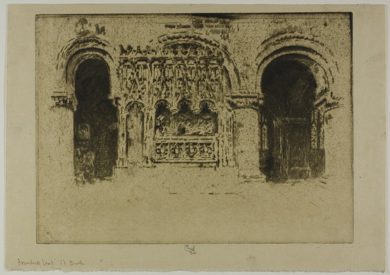 Das Grab des Gründers, Kirche St. Bartholomäus der Große von Joseph Pennell