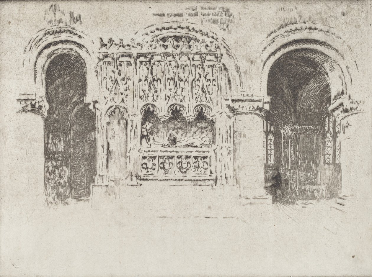 Das Grab des Gründers, Kirche von Saint Bartholomew the Great, 1903 von Joseph Pennell
