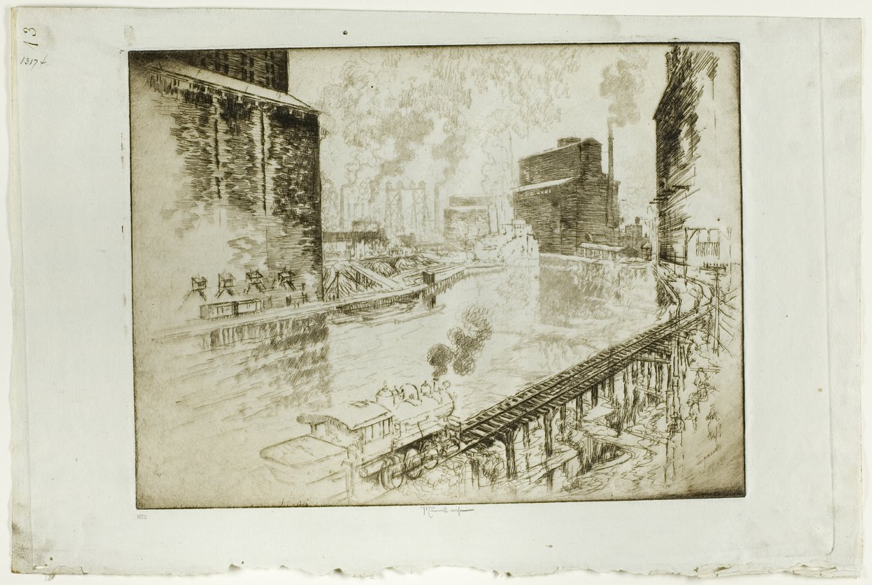 Die Getreidespeicher, Chicago von Joseph Pennell