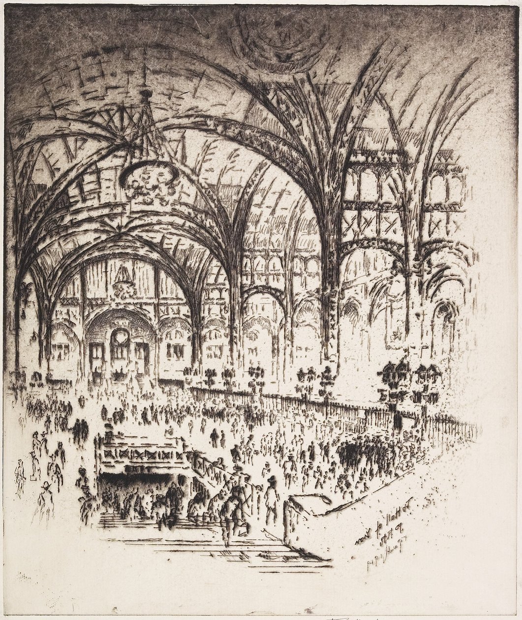 Die Halle des Eisens, Pennsylvania Station, New York von Joseph Pennell