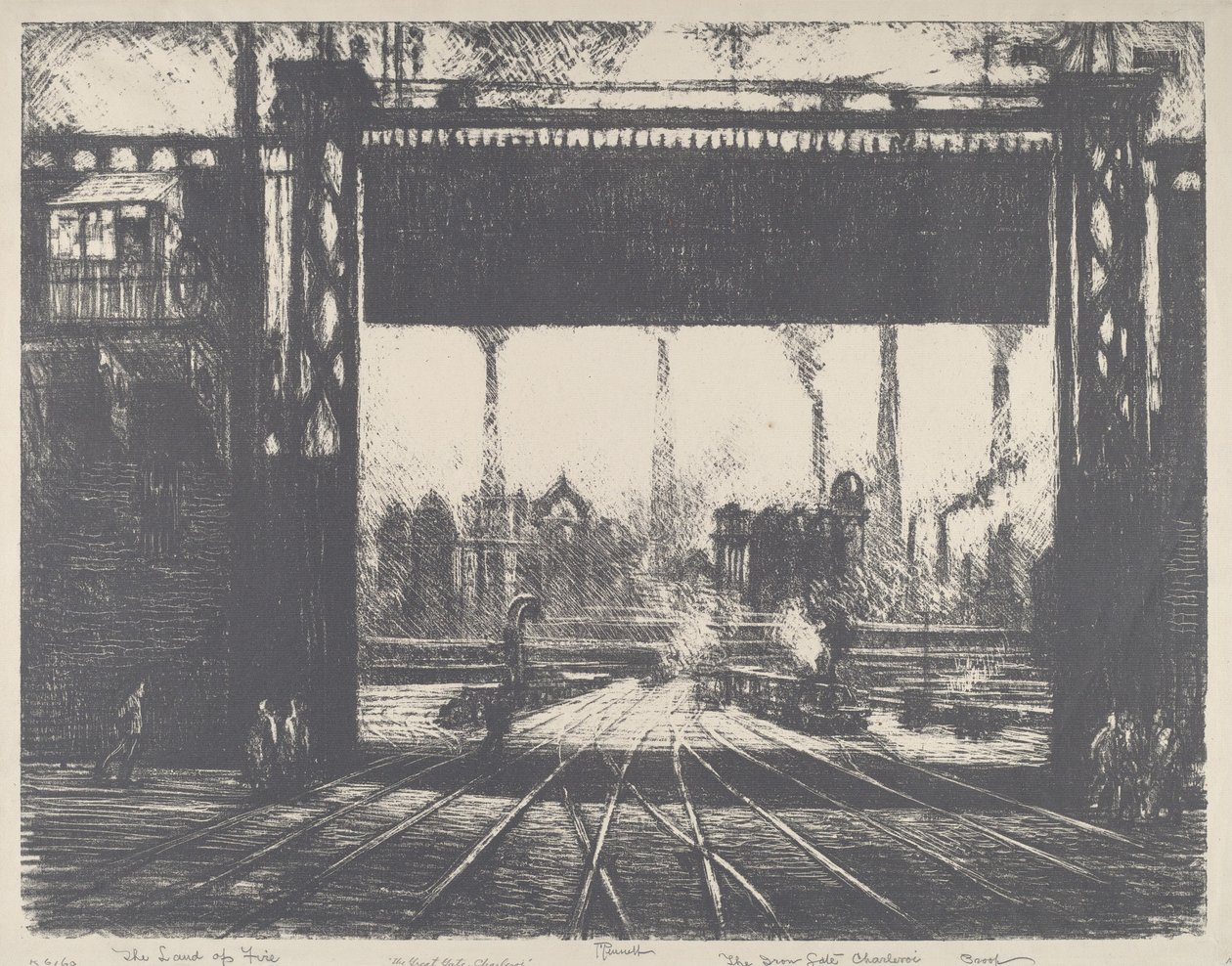 Das Eisentor, Charleroi, 1911 von Joseph Pennell