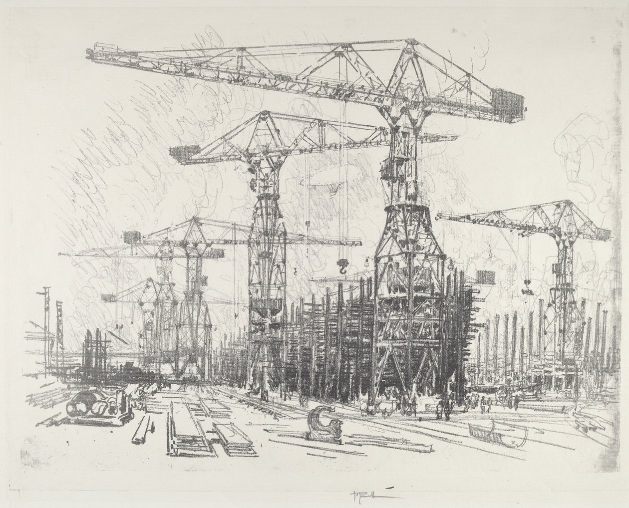 Die alte Schiffswerft von Joseph Pennell