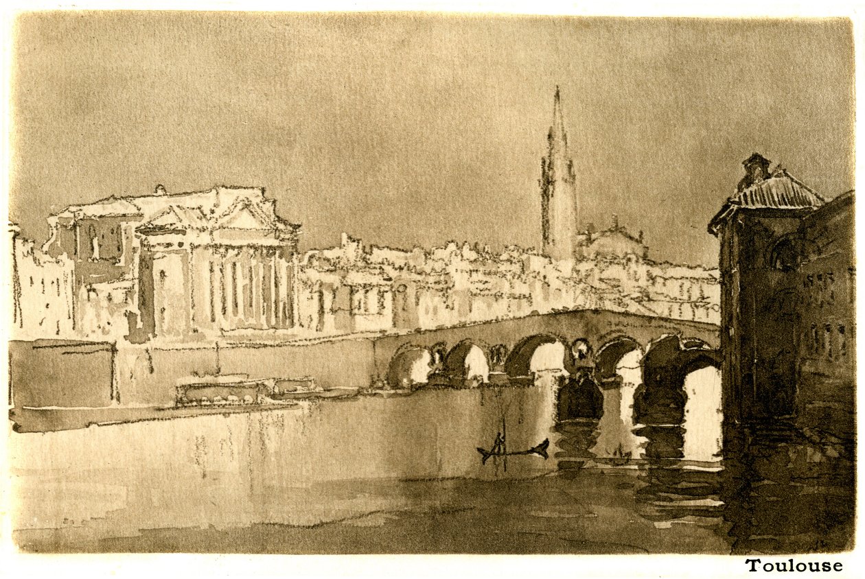 Toulouse, die Garonne. Illustration von Joseph Pennell (1857-1926) für Henry James