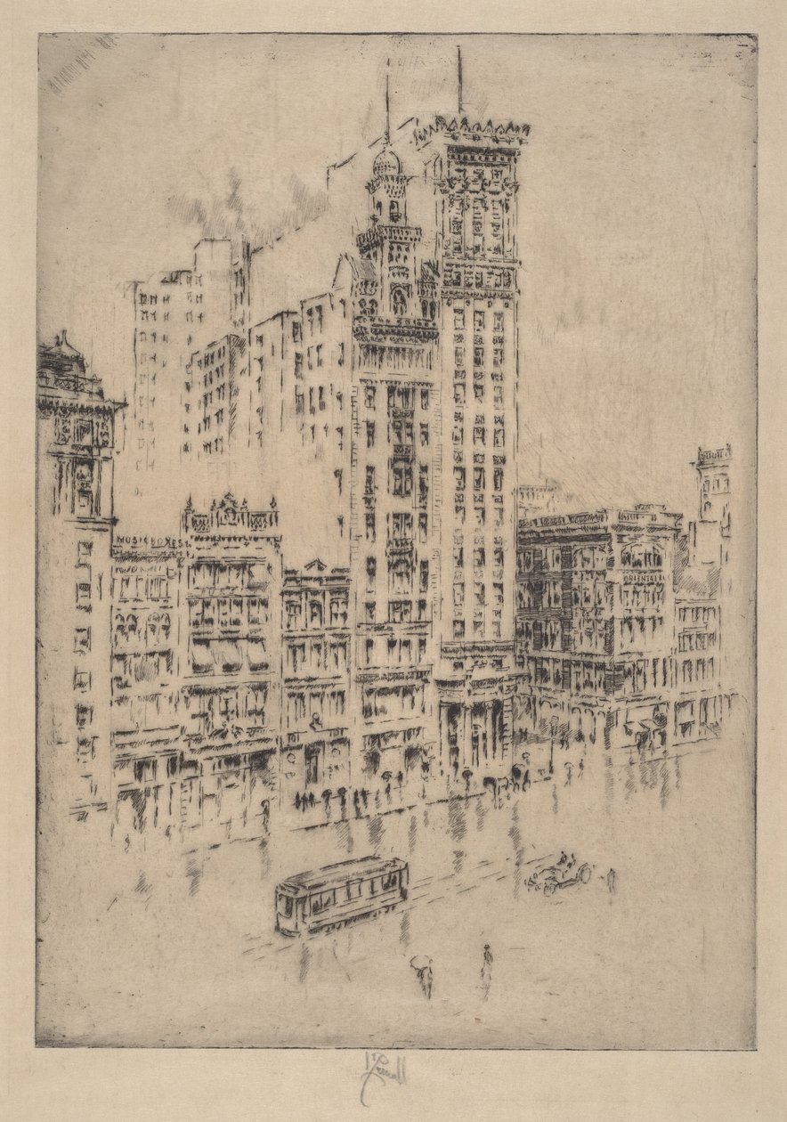 Union Square, Regentag von Joseph Pennell