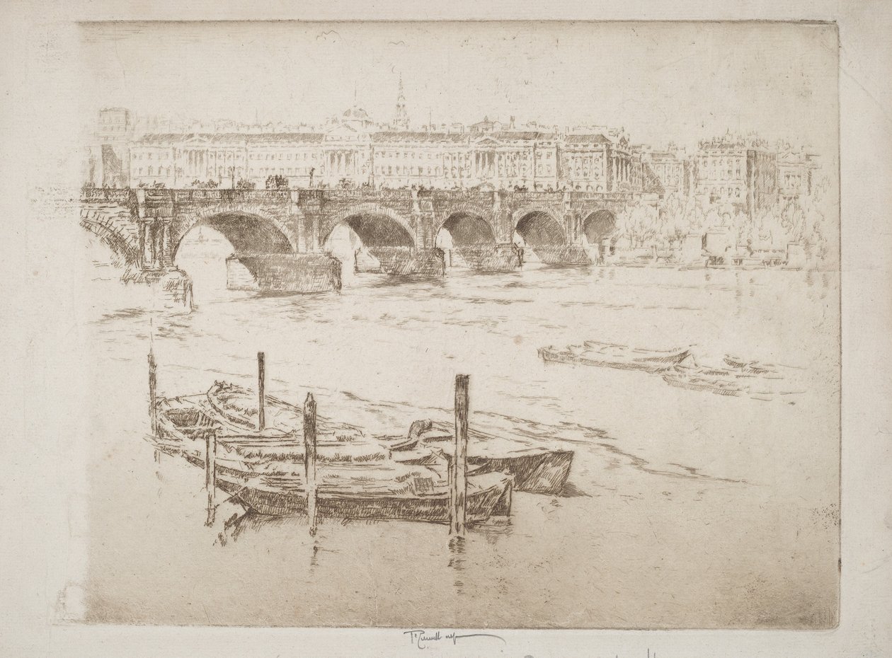 Waterloo Bridge und Somerset House von Joseph Pennell