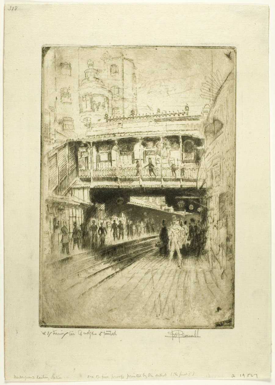 Westminster-Brücke Station von Joseph Pennell