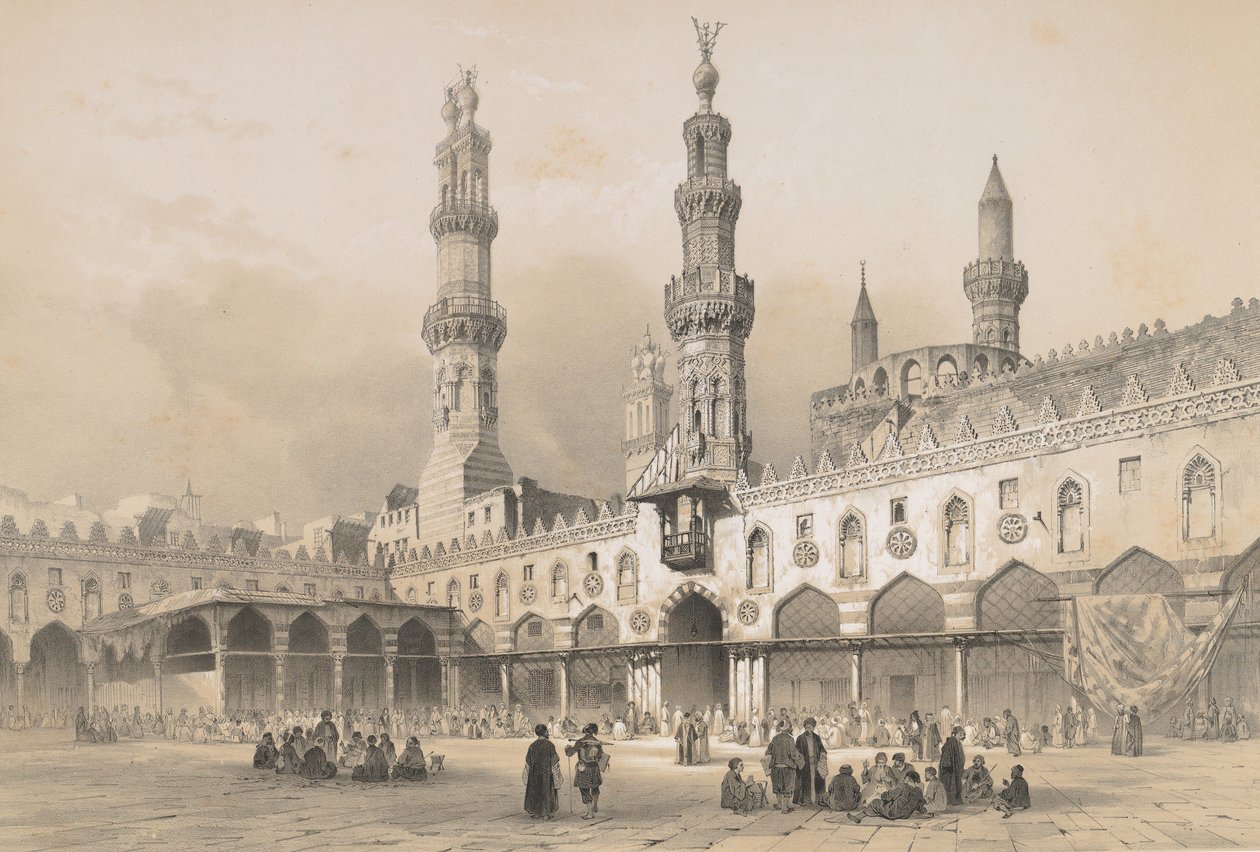 22. Hof der Moschee el Ahzar, in Kairo, 1843 von Joseph Philibert Girault De Prangey