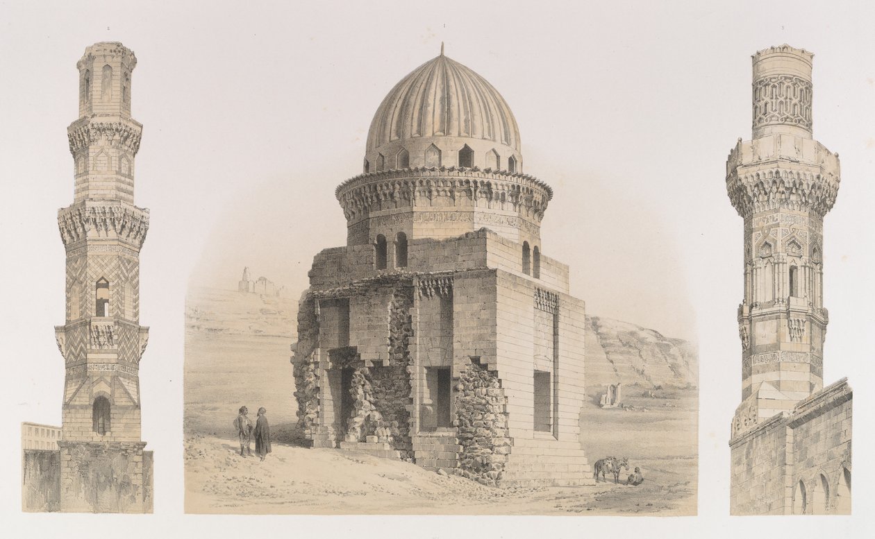 87. Gräber und Minarette, in Kairo, 1843 von Joseph Philibert Girault De Prangey