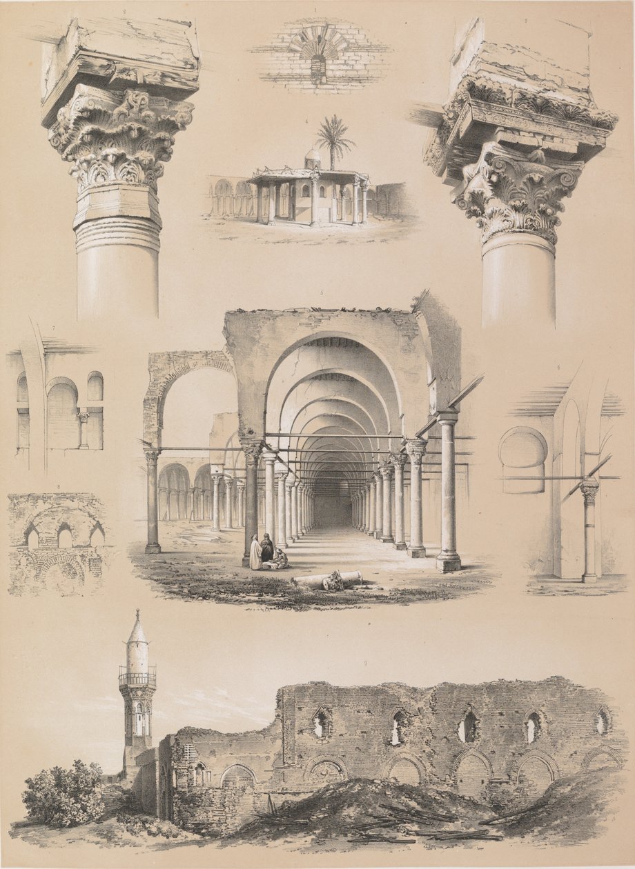 Details, Moschee von Amrou, in Kairo, 1843 von Joseph Philibert Girault De Prangey