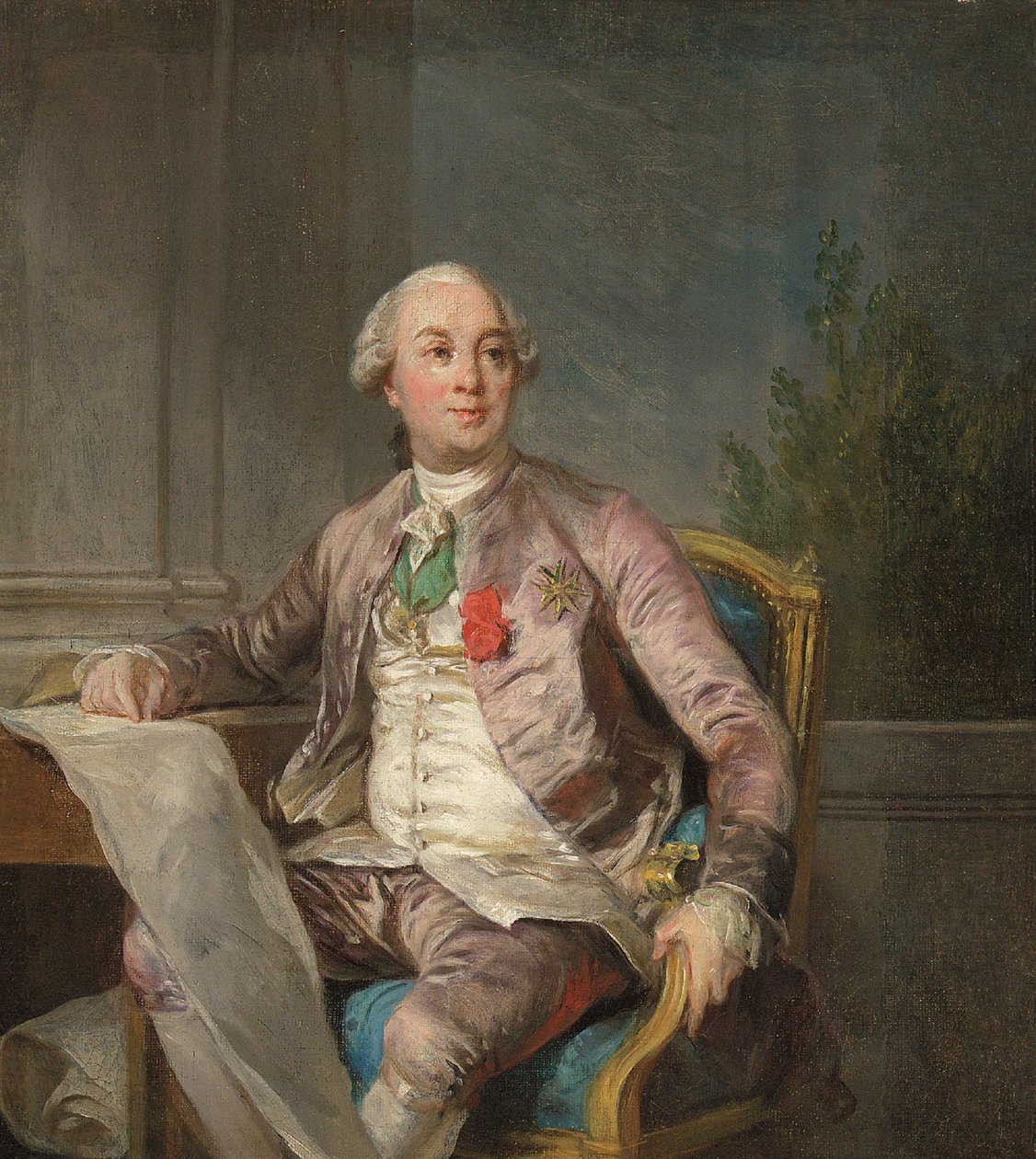 Ein Porträtstudie von Charles-Claude de Flahaut de la Billarderie, Comte d