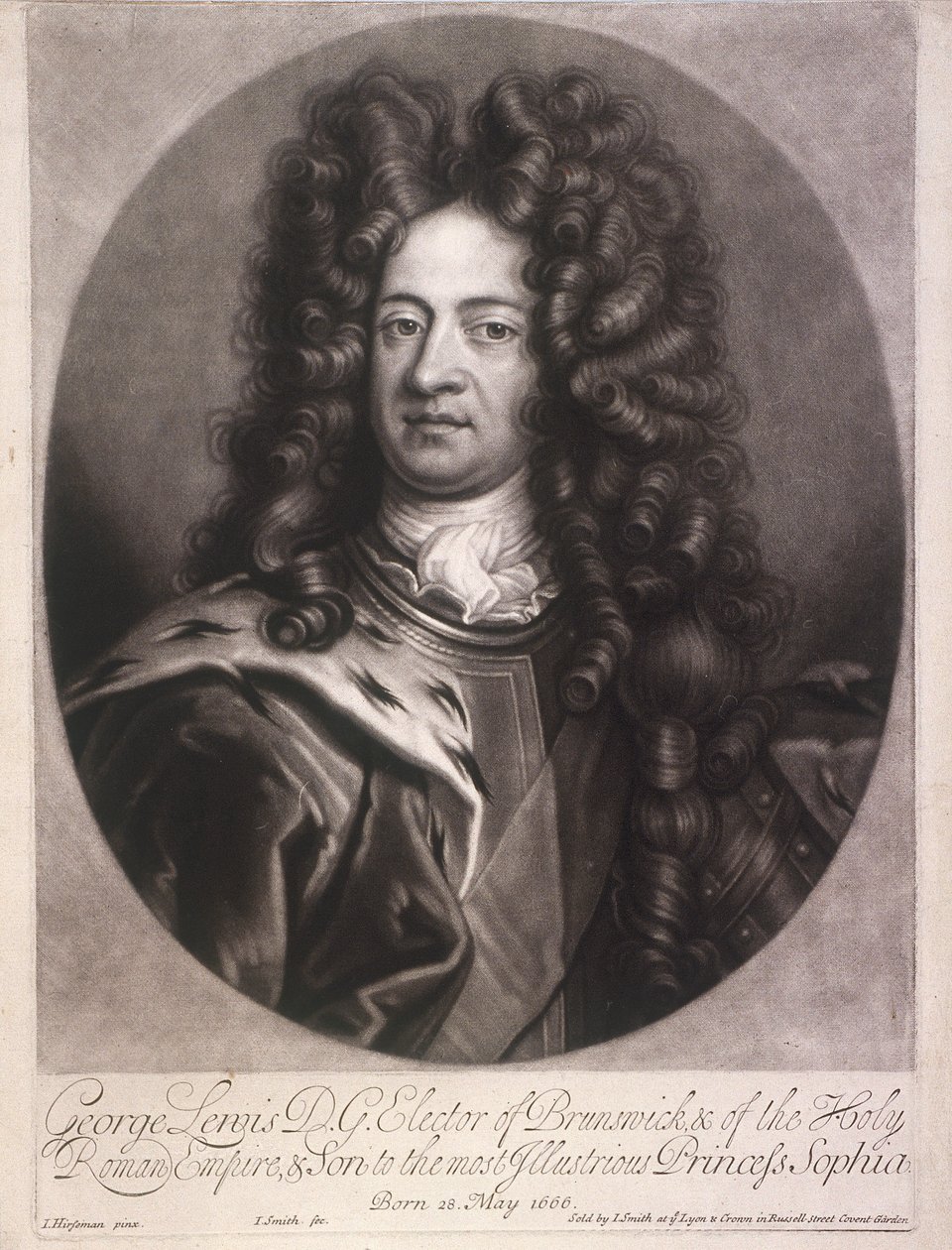 Ovales Porträt von Georg I., König von Großbritannien, um 1700 von Joseph Smith