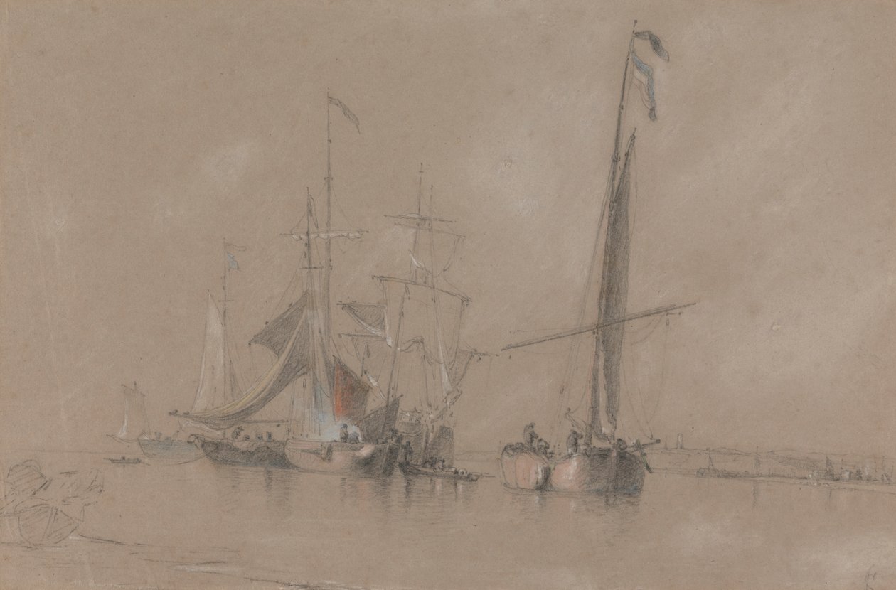 Schiffe vor der Küste bei Corton von Joseph Stannard