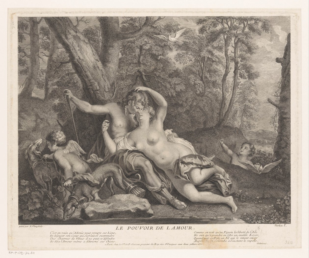 Landschaft mit Venus und Adonis von Joseph Vanloo
