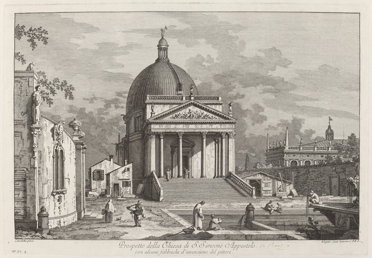 Ansicht der Kirche S. Simeone Apostolo von Joseph Wagner after Canaletto