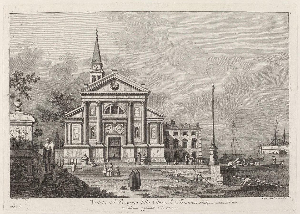 Ansicht der Fassade der Kirche des Heiligen Franziskus von Joseph Wagner after Canaletto