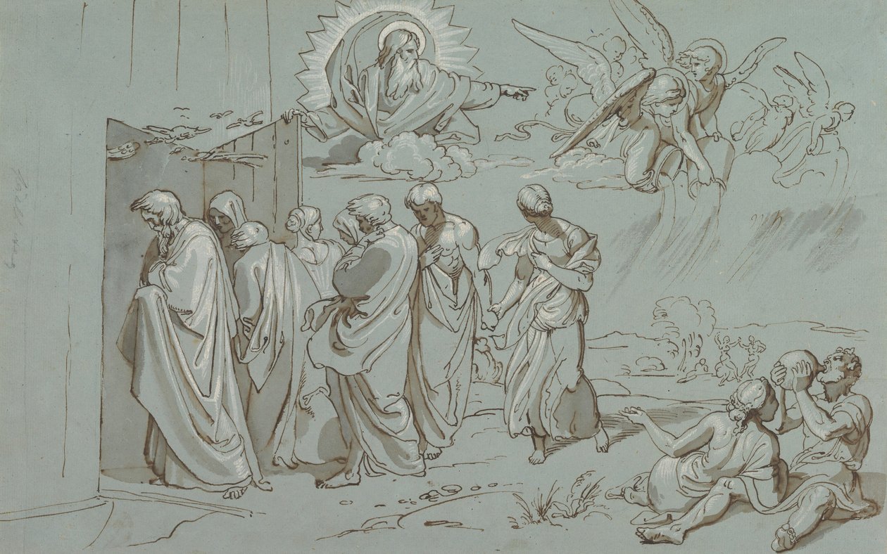 Gott ruft Noah und seine Familie in die Arche, 1827 von Joseph von Fuhrich