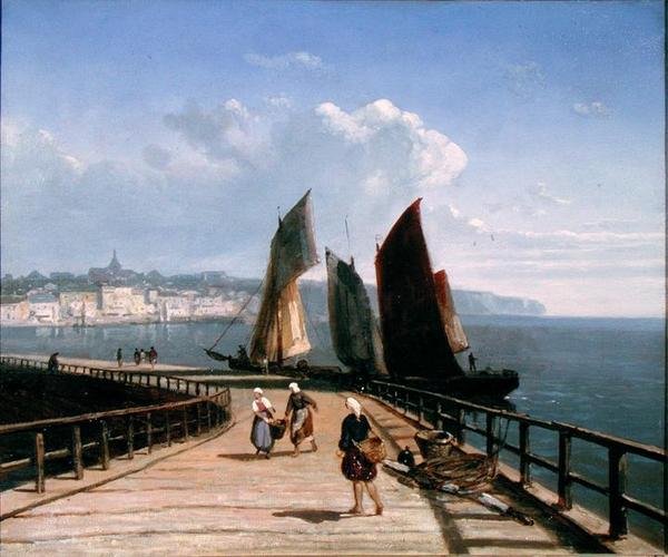 Pier mit Fischerbooten von Josephine Bowes