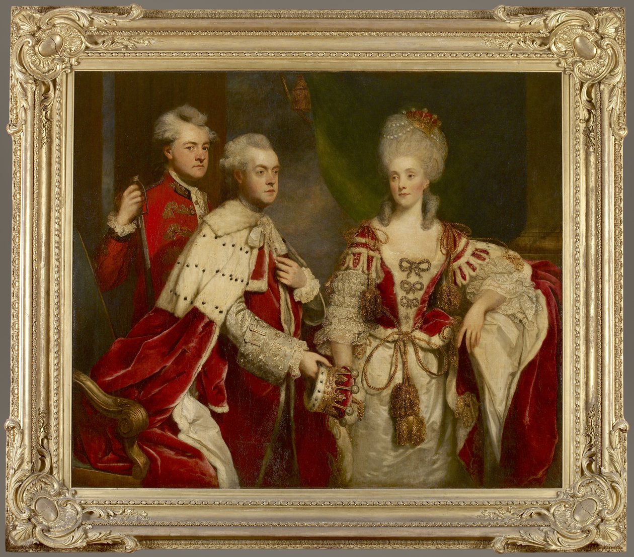 George, 2. Earl Harcourt, seine Frau Elizabeth und Bruder William, 1780 von Joshua Reynolds
