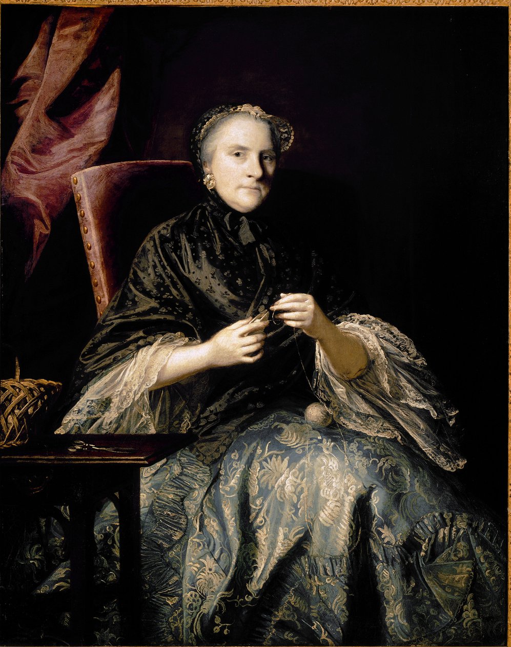 Porträt von Anne, zweite Gräfin von Albemarle, beim Knotenbinden von Joshua Reynolds