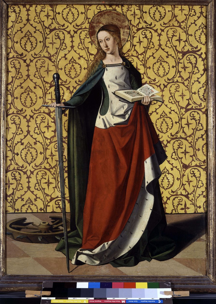 Rückseite des Altars: St. Katharina von Alexandria von Josse (fl.1493 1508) Lieferinxe