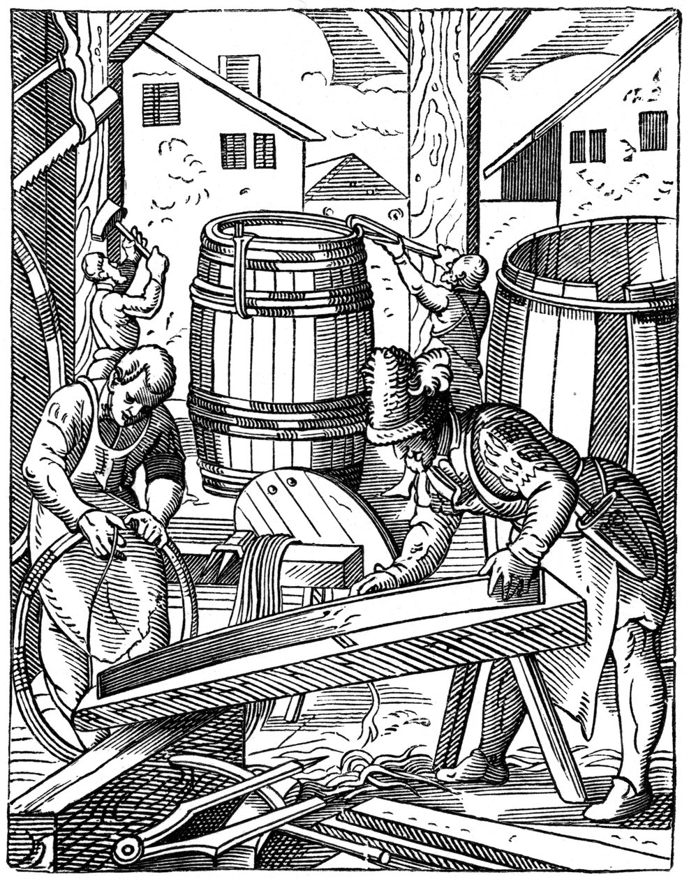 Eine Küferwerkstatt, 16. Jahrhundert, 1870 von Jost Amman