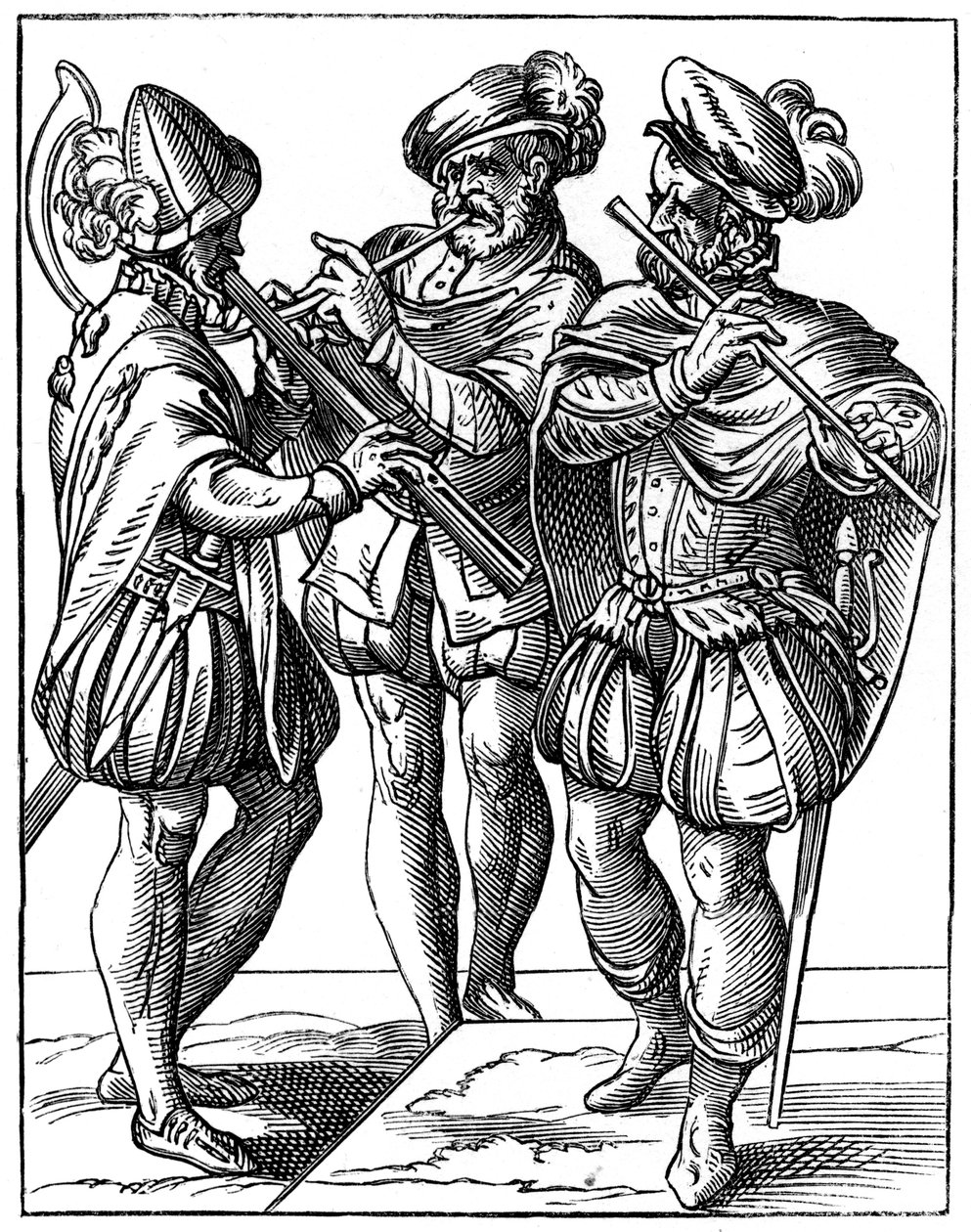 Flöten- und Cornettspieler, 16. Jahrhundert, 1849 von Jost Amman