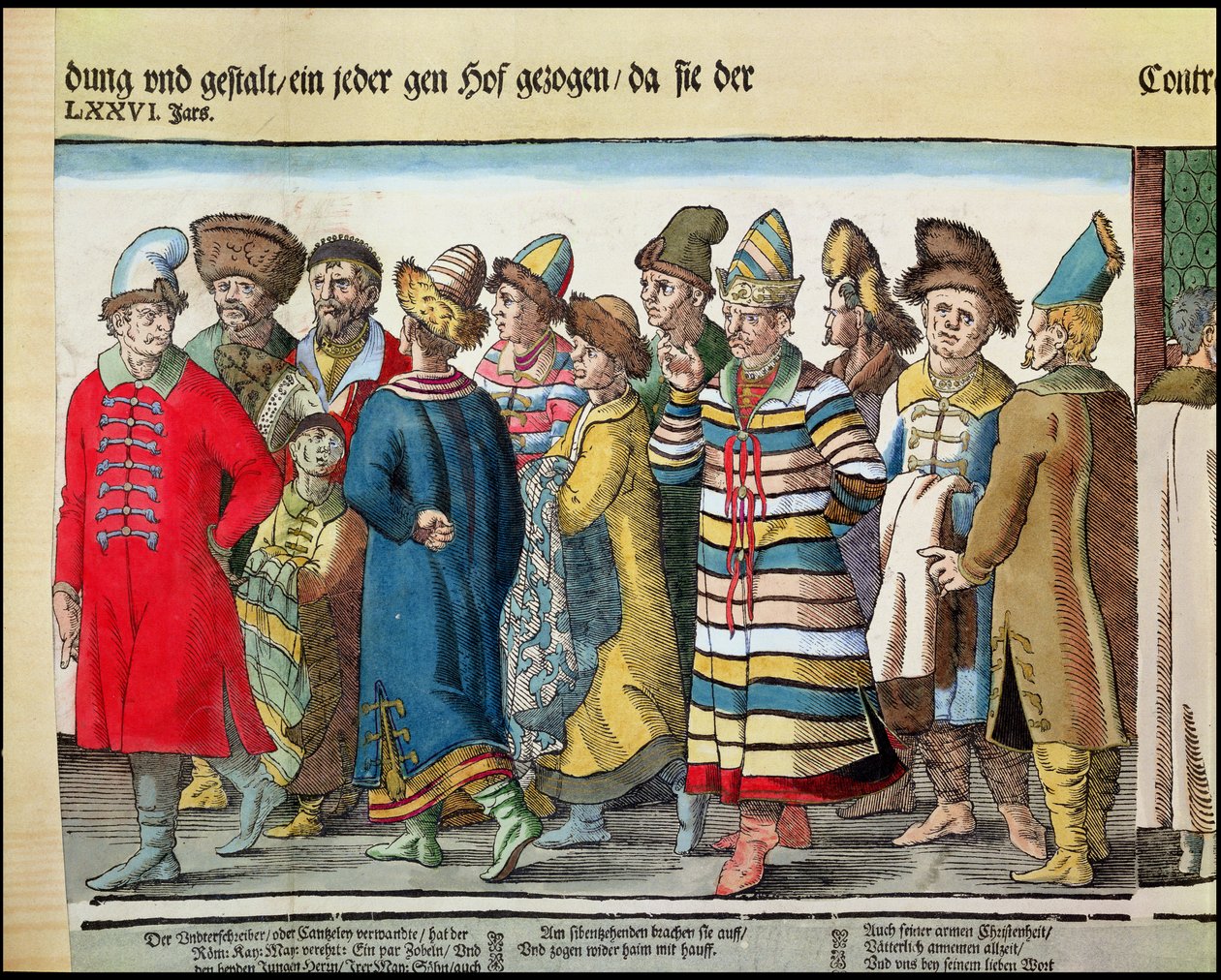 Die Große Gesandtschaft von Iwan IV. von Russland zum Heiligen Römischen Kaiser in Regensburg 1576 (Detail) von Jost Amman