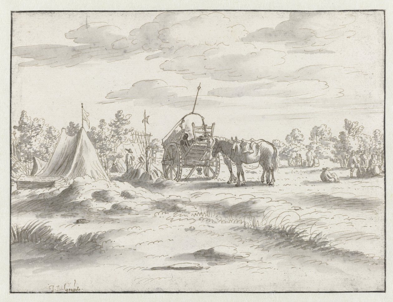 Ansicht eines Lagers der Armee von Wilhelm III. bei Leuven von Josua de Grave