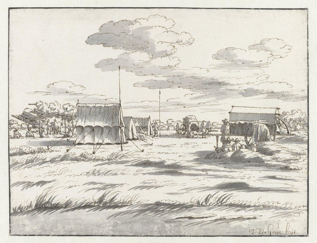 Ansicht eines Lagers der Armee von Wilhelm III. bei Leuven von Josua de Grave
