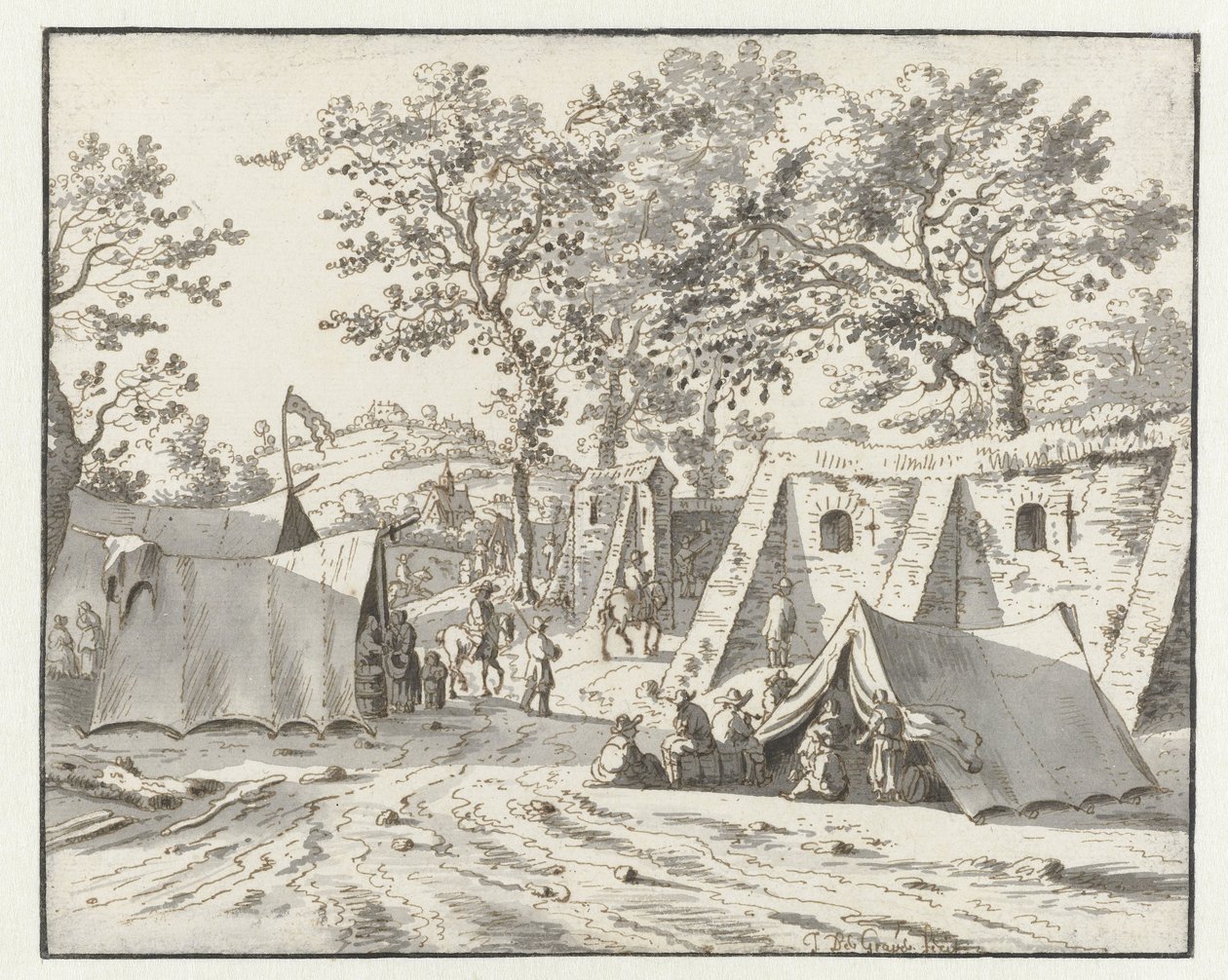 Ansicht eines Lagers der Armee von Wilhelm III. bei Leuven