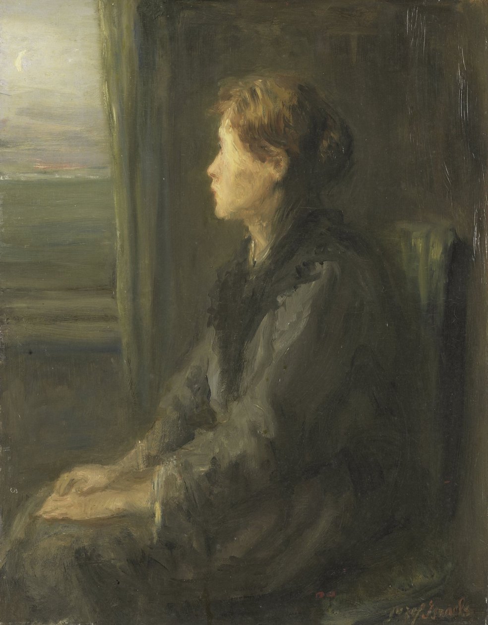Frau am Fenster von Jozef (1824-1911) Israels