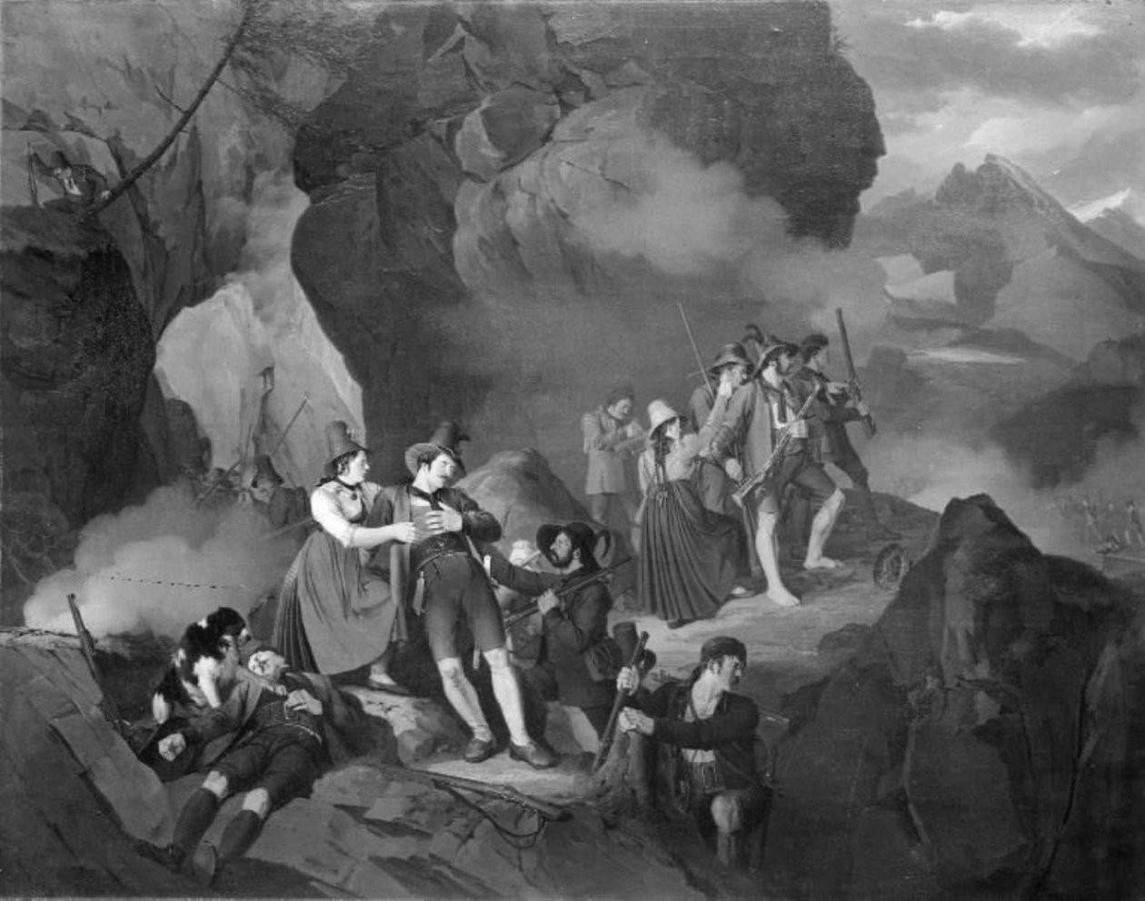 Tiroler kämpfen gegen die Franzosen in den Bergen von Jørgen V. Sonne